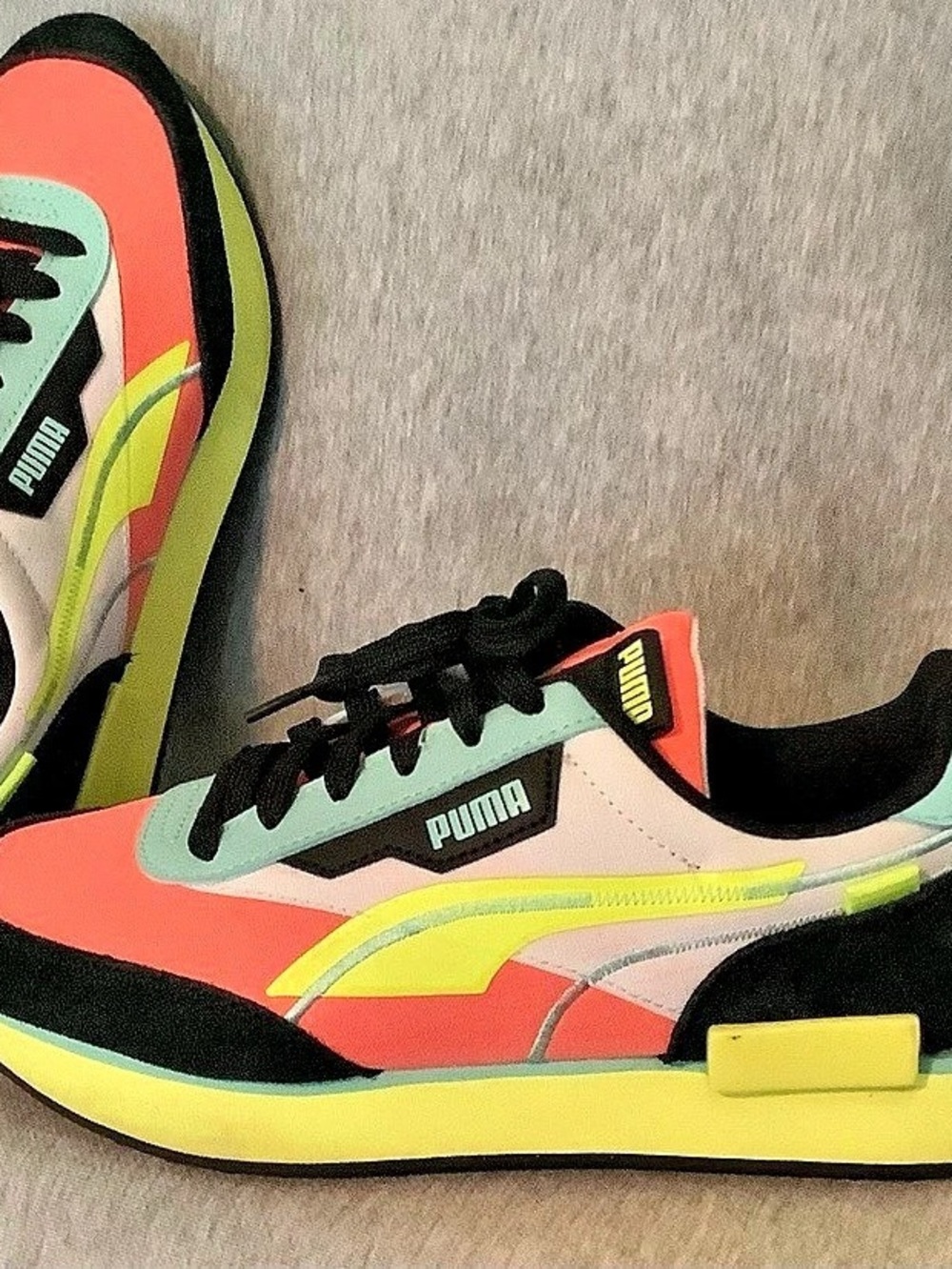 Puma Future Rider Neon Play Color Block Sneakers Pink & Green